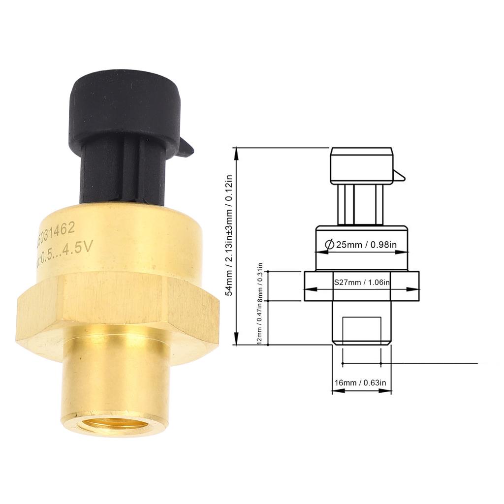 Air Conditioning Refrigeration Pressure Transmitter 0 To 50 Bar IP67 Brass AC Refrigeration Pressure Transducer 4.75-5.25V DC