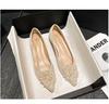 New Shoes for Women Low Heels Pumps Sweet Pearl High Heels Shoes Girl Pointed Toe Dress Shoes