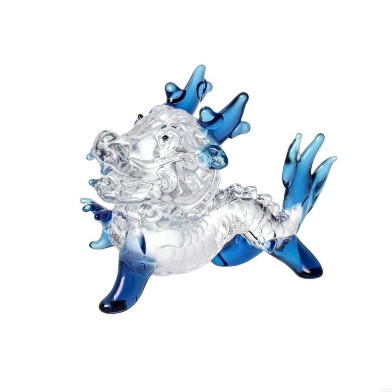 62KD Colorful Crystal Feng Shui Dragon Statue for Office Living Room Craft with Care