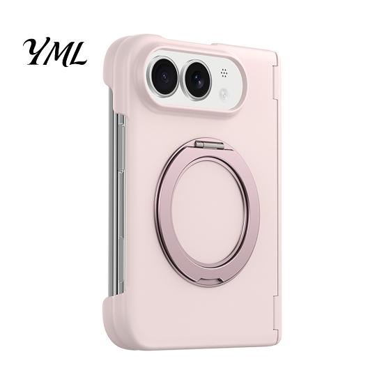 Non Slip Matte Finish Case Magnetic Folding Phone for IPhoneDuo, Hands Free Viewing with 360 Degree Wireless Charging Friendly Rotating Ring