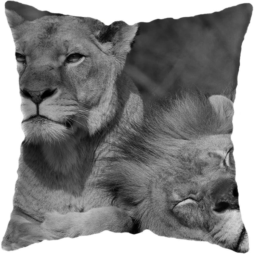 

45x45 см Чехол для подушки с изображением диких животных львов и тигров, декоративная наволочка для подушки с изображением диких животных и львов, наволочка для дивана и кресла 450x450mm