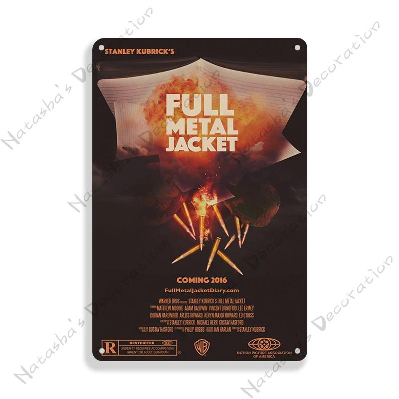 Classic Movie Metal Poster Full Metal Jacket Wall Decor Metal Tin Sign Vintage Wall Plate Retro  Plaque Industrial Decor