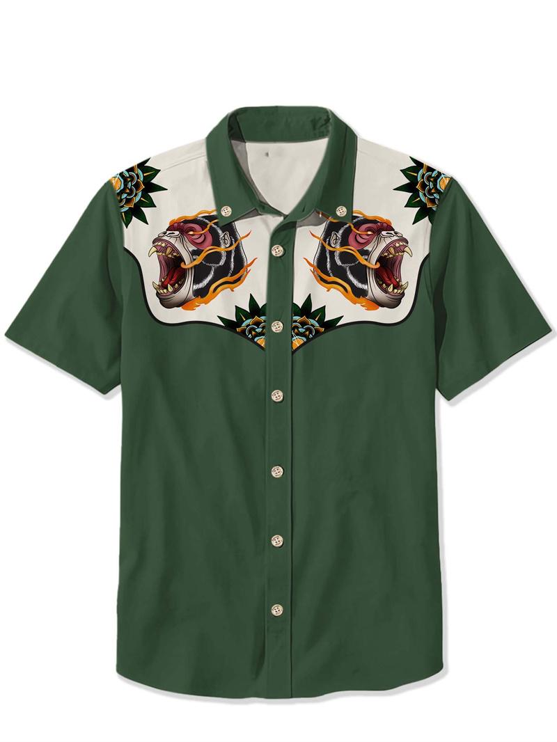 Retro 3D Street Shirt voor Mannen, Modieus Overhemd met Korte Mouwen, Modieuze Eenvoudige Bedrukte Ontwerptrend XL white