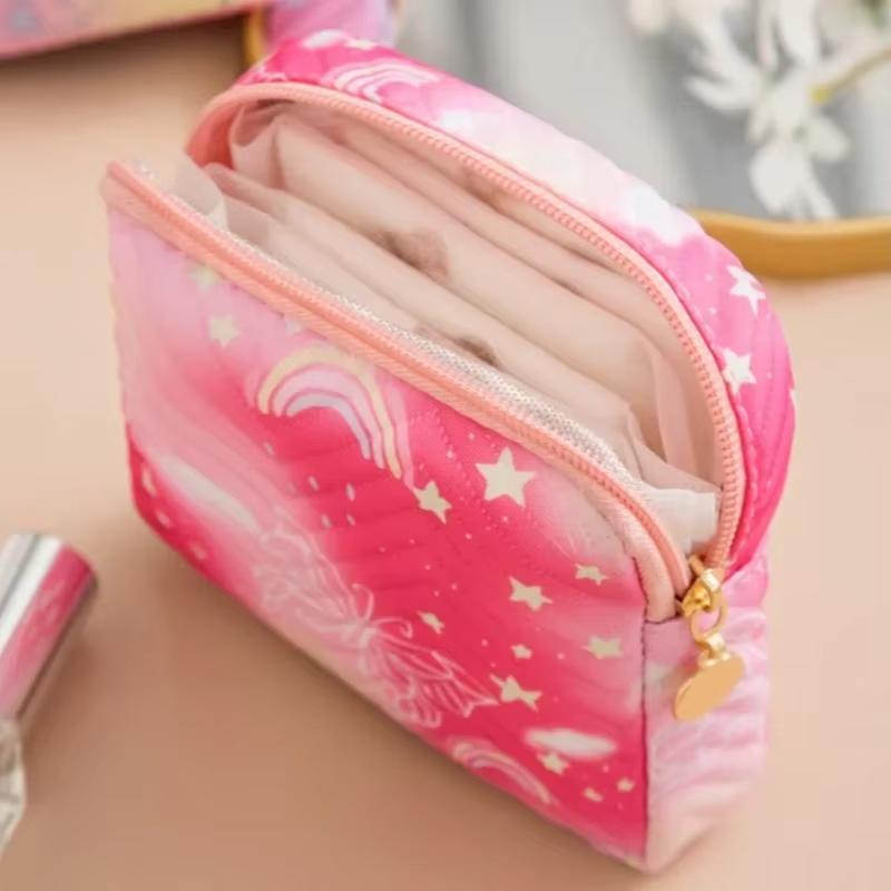 Fashion Women's Small Cosmetic Bag Travel Mini Sanitary Napkin Storage Bag Coin Money Card Lipstick Storage Bag Wallet Makeup