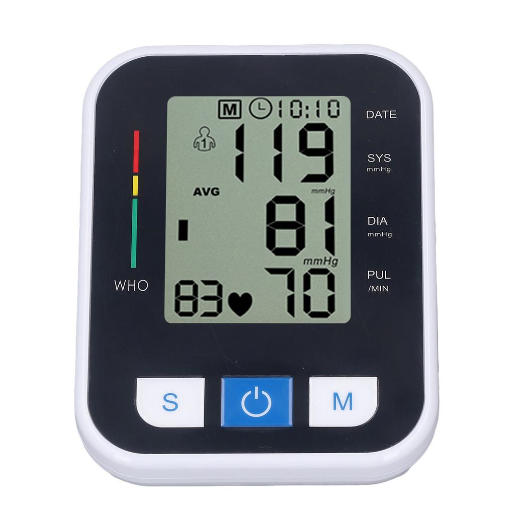 Upper Arm Blood Pressure Monitor LCD Display 2 User Modes 99 Reading Memory Blood Pressure Gauge