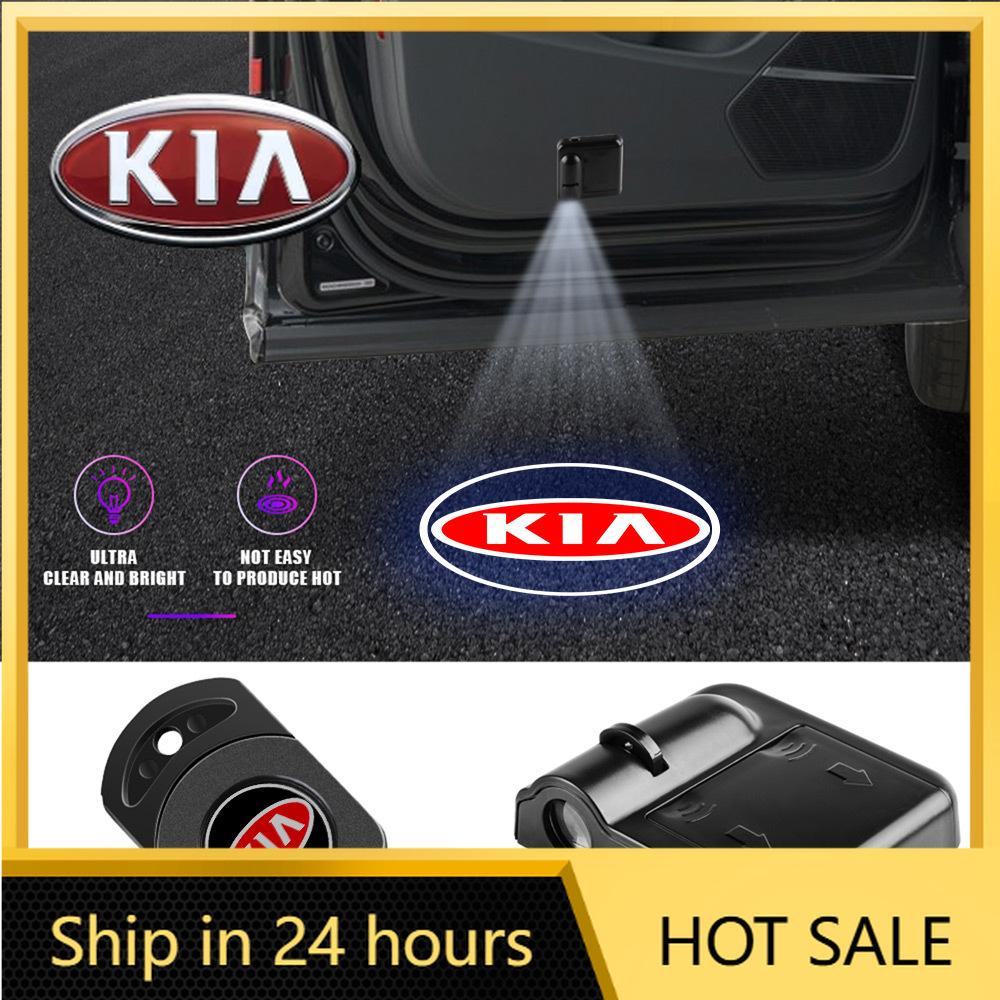 2026 Hot Car Sticker 1/2Pc LED HD Projector Lamp Car Door Wireless Welcome Light For Kia Rio Picanto Sportage Niro Morning Ceed