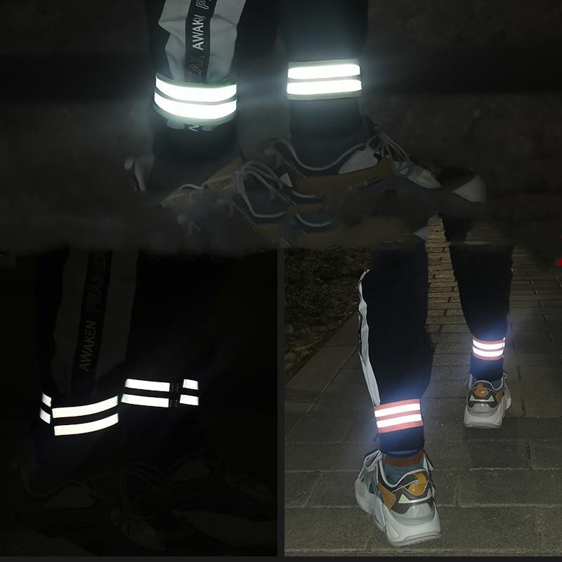 2 bucăți benzi reflectorizante pentru alergare pentru încheietura mâinii, glezne, picior, reflector cu LED-uri, bandă de braț, ciclism de noapte, bandă luminoasă de siguranță, curea cu led pentru brățară