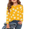 Kinder Langarmshirts Lässiges Print T-Shirt Rundhals Pullover Bluse