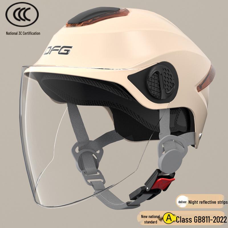 Certified Universal Half Helmet for Men & Women - Summer Sun Protection, All Seasons Motorcycle Use