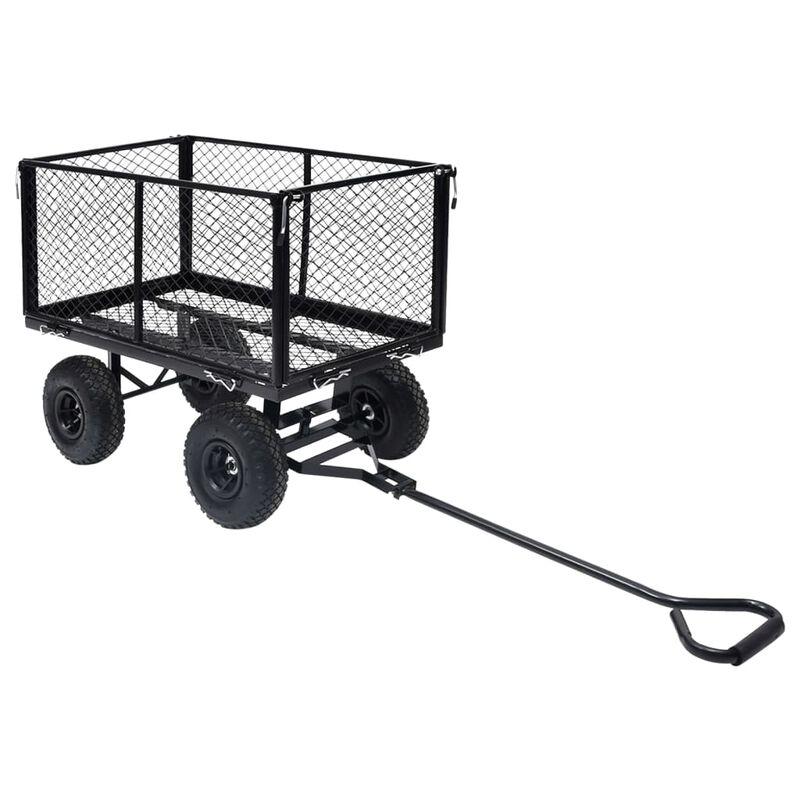 vidaXL Chariot à main de jardin Noir 350 kg