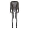 Womens Glossy See Through Long Sleeve Open Breast Crotchless Bodystocking