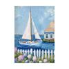 Blue Coastal Beach Seashell Sailboat Posters Prints Canvas Painting Wall Art Pictures Living Room Home Decor Cuadros