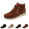 Women's Casual Flat Round Toe Lace-Up -Lined Winter Boots