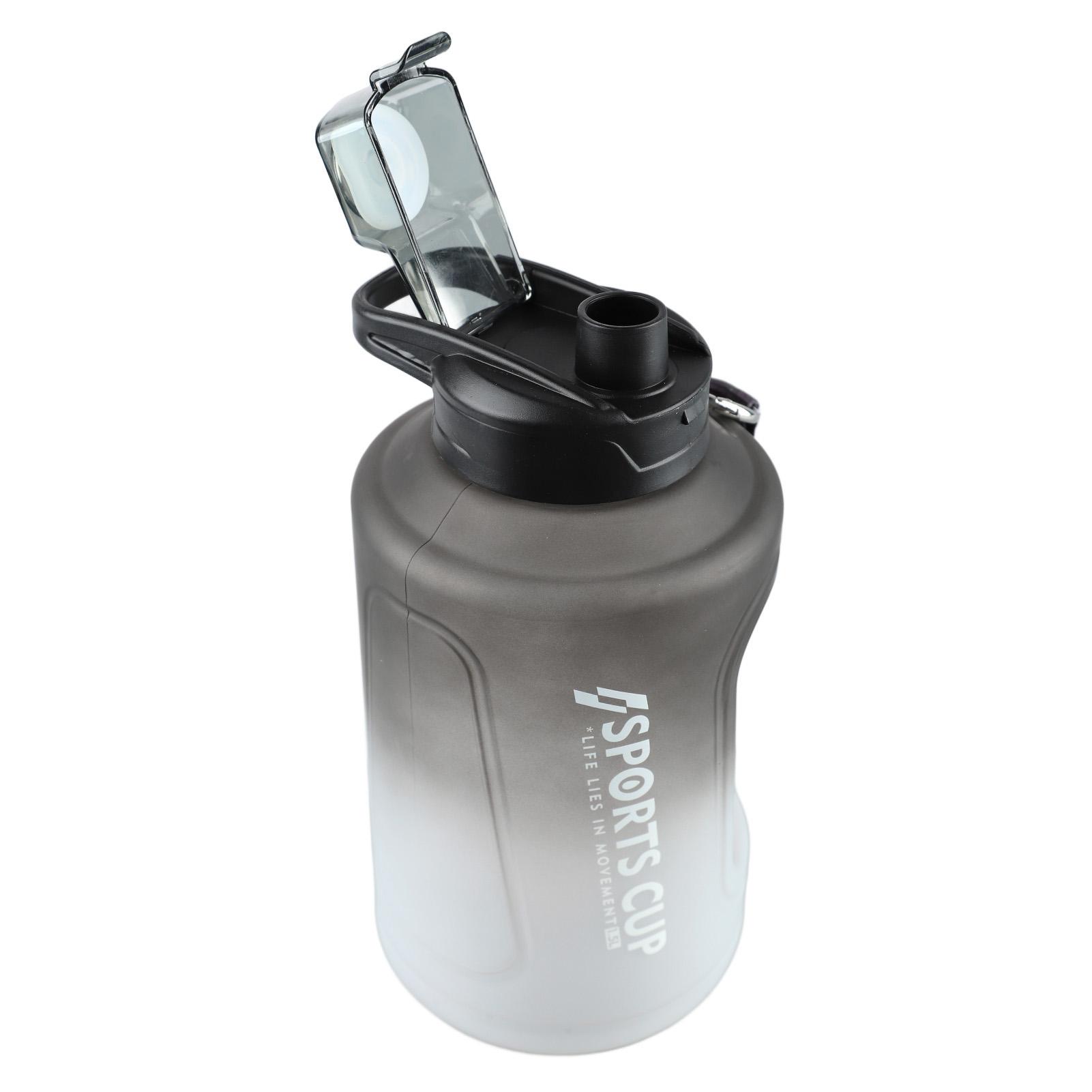 

1500ml Drinking Cup Large Capacity Water Cup Outdoor Sports Drop Proof Plastic Cup Gradient Gray
