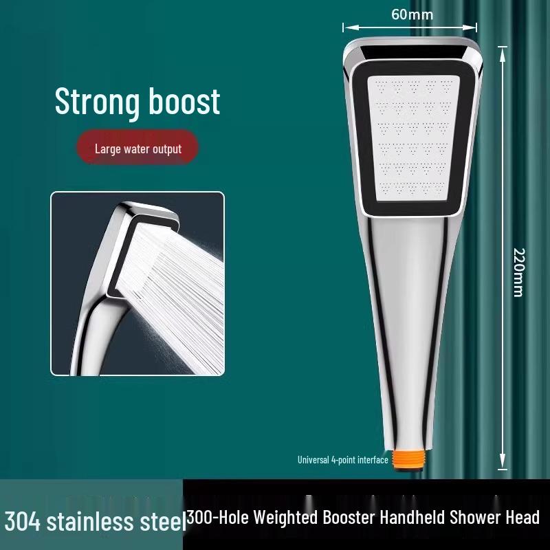 Pressurized High-Output Shower Head Set with Strong Water Flow