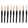 9Pcs Crochet Hooks Black Handle Design Easy Identification Portable Knitting Needles with Crochet Bag