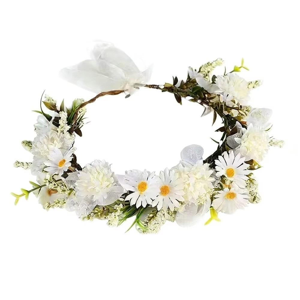 Korean Style Flower Crown Simulated Flower Bridal Wreaths Elegant Floral Headband Children