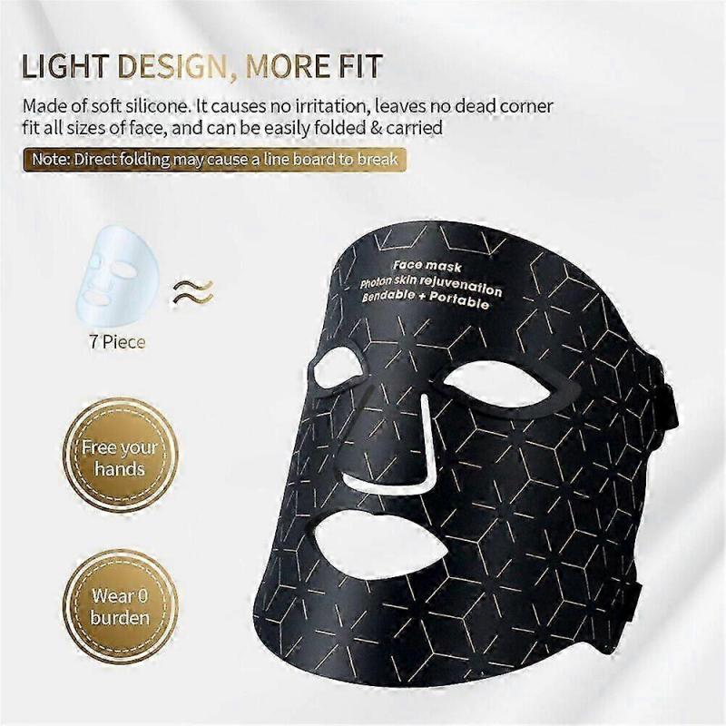 Silicone LED Face & Neck Mask | 480 LEDs | Anti-Wrinkle | 4 Light Modes | Collagen Boosting | Rechargeable