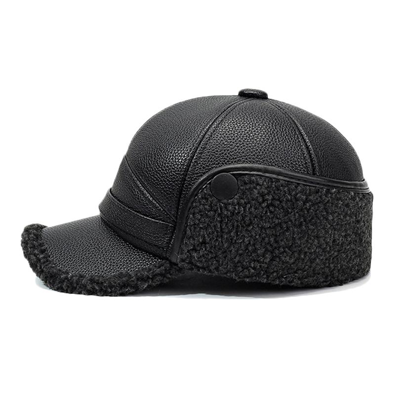 Dad Baseball Cap Middle-Aged Leather Cap Autumn Winter Men Baseball Cap