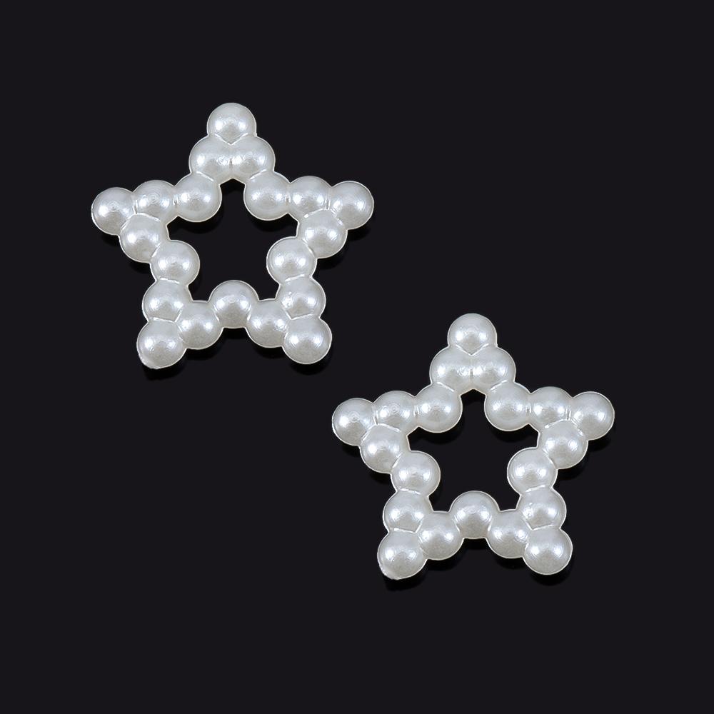50pcs Resin Accessories Bowknot Love Heart for Jewelry Making DIY Findings White Imitation Pearl Beads Bowknots Hair Accessories