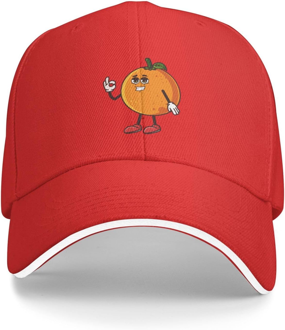 

Cute Orange Fruit Character Baseball Cap Polyester Adjustable Casual Outdoor Adult Cap One Size