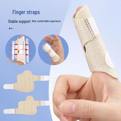 Thumb & Four-Finger Adjustable Support Strap - Protective Self-Adhesive Finger Splint Sleeve