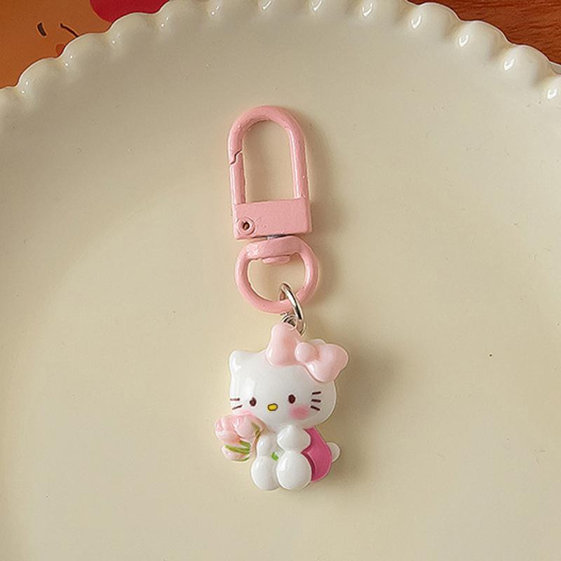 

Милый креативный брелок в виде тюльпана с животными, милый мультяшный кулон в стиле аниме, изысканный рюкзак, подвесные украшения, аксессуары, подарки