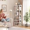 360 Display Rotating Bookshelf, Corner Bookshelf, Wood Spinning Bookshelf, Floor Standing Bookcase Narrow Shelf Revolving