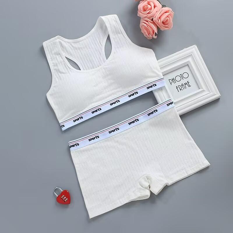 Studenci dojrzewania biustonosza kamizelka biustonosz majtki nastolatki dziewczyny bielizna bawełniana zestawy bielizny