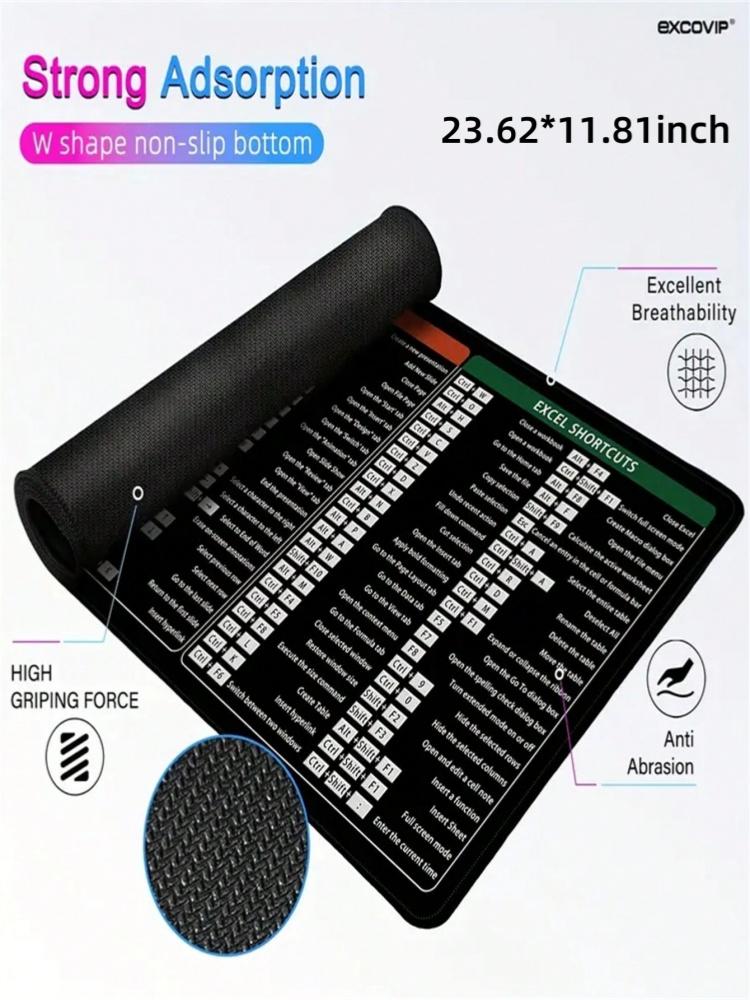 Großes Tastatur-Mauspad, klassisches cooles Buchstaben-Schreibtischunterlage-Mauspad