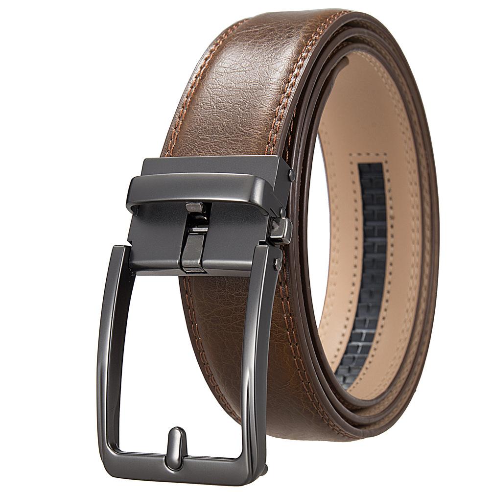 Anti-Needle Automatic Buckle Belt, Men'S Belt, Two-Layer Cowhide Belt Ly36-561948-1