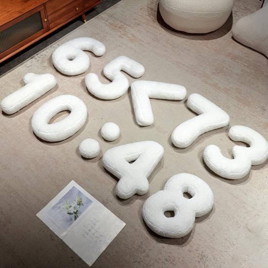 Alphabet Letter Shape Pillow PP Cotton Filled Car Seat Cushion Soft Fabric
