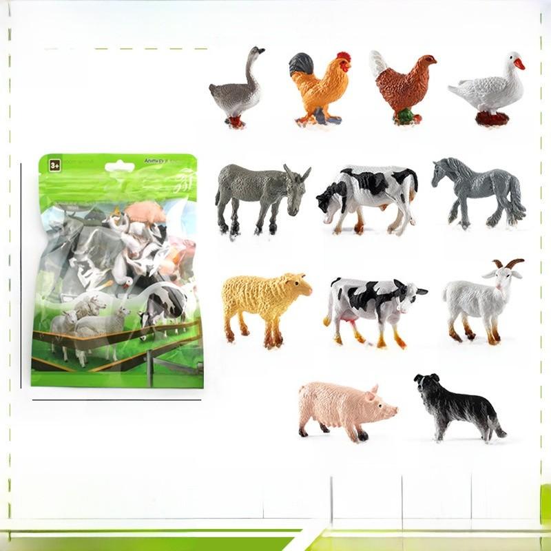 Farm Chicken Pig Sheepanimal Simulation Pvc Models With Tractor For Educational Play And Farm Enthusiasts