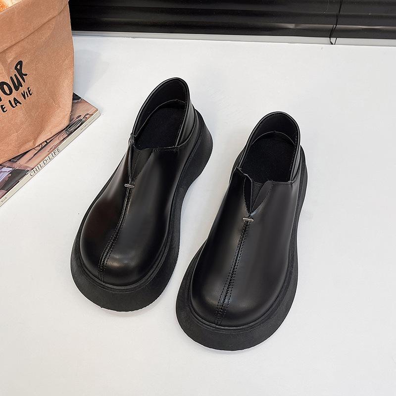Muffin Platform Women's Small Leather Shoes Women's New Spring Versatile Fashion Small Leather Shoes