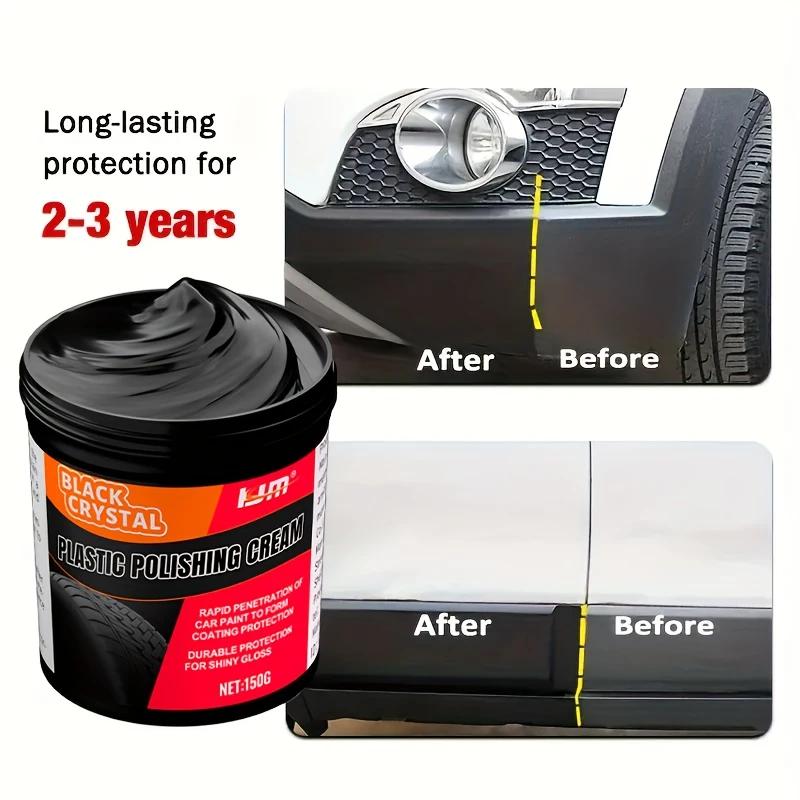 150g Plastic & Rubber Repair Paste - Black Crystal Polish for Car Scratches, Tire Shine & Interior Renewal, Anti-Aging & Fade Re
