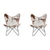 2 Hairon Leather Butterfly Chair Handmade Home Garden Relax Arm Chair Folding