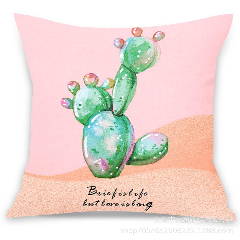 Pink Ins Fresh Plush Printed Pillow Case Creative Nordic Sofa Pillow Design Waist
