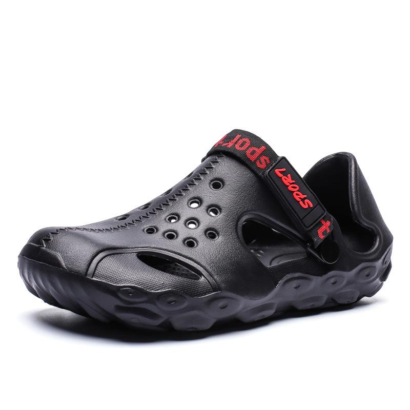Foreign trade summer men's sandals Korean version tide outdoor bag head beach shoes large size thick sole hollow hole shoes men 2028