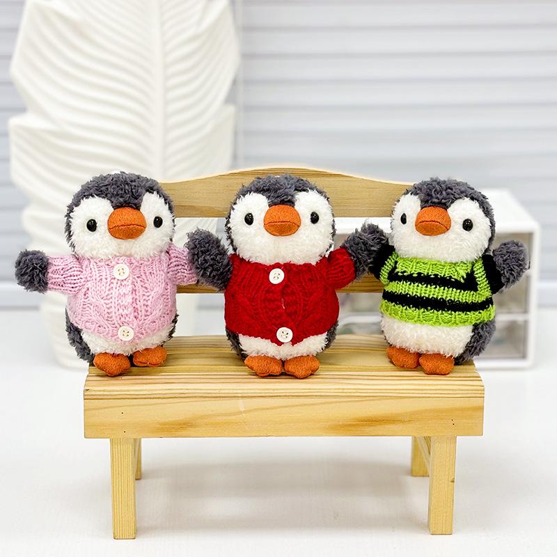 Niedlicher kleiner Pinguin-Anhänger, Plüsch-Spielzeugpuppe, Cartoon-Schultasche, hängende Verzierung, Schlüsselanhänger, Puppe