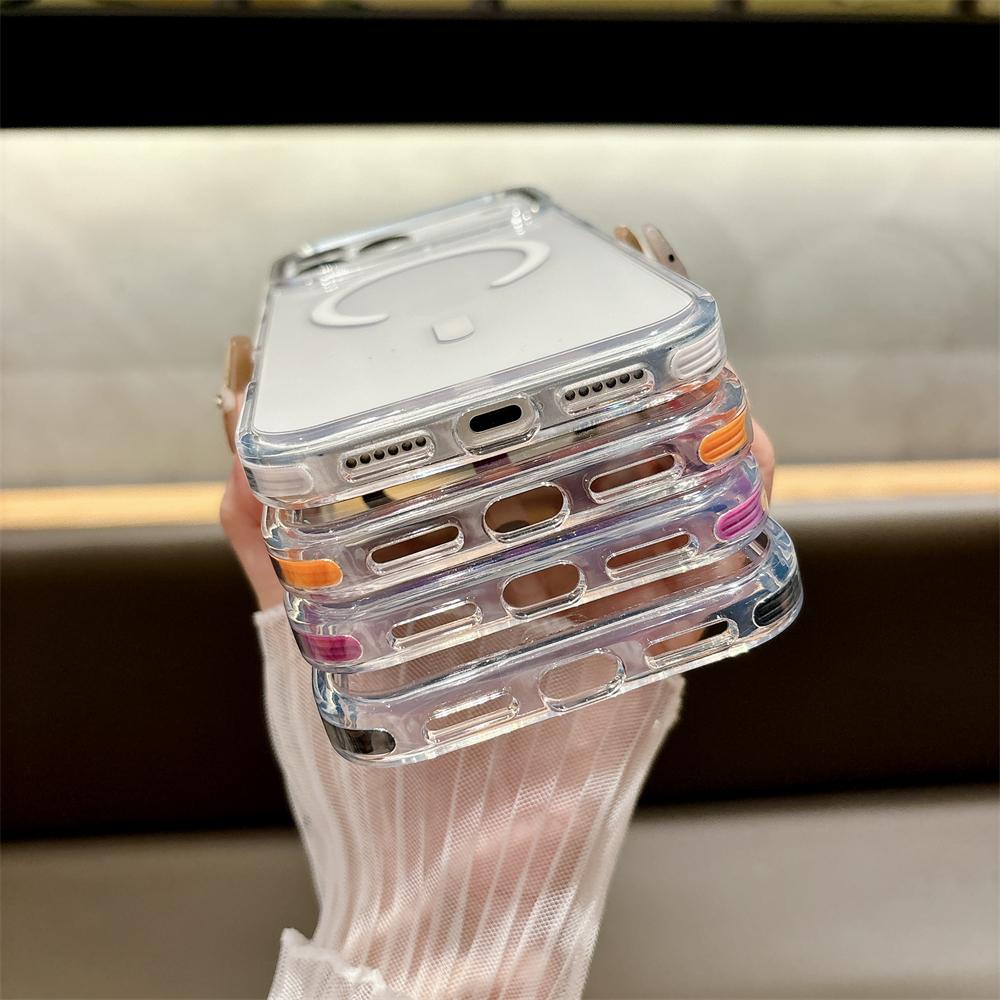 Transparent For Magsafe Wireless Charge Magnetic Case For iPhone 17 16 15 14 13 12 11 Pro Max Plus Clear Shockproof Back Cover