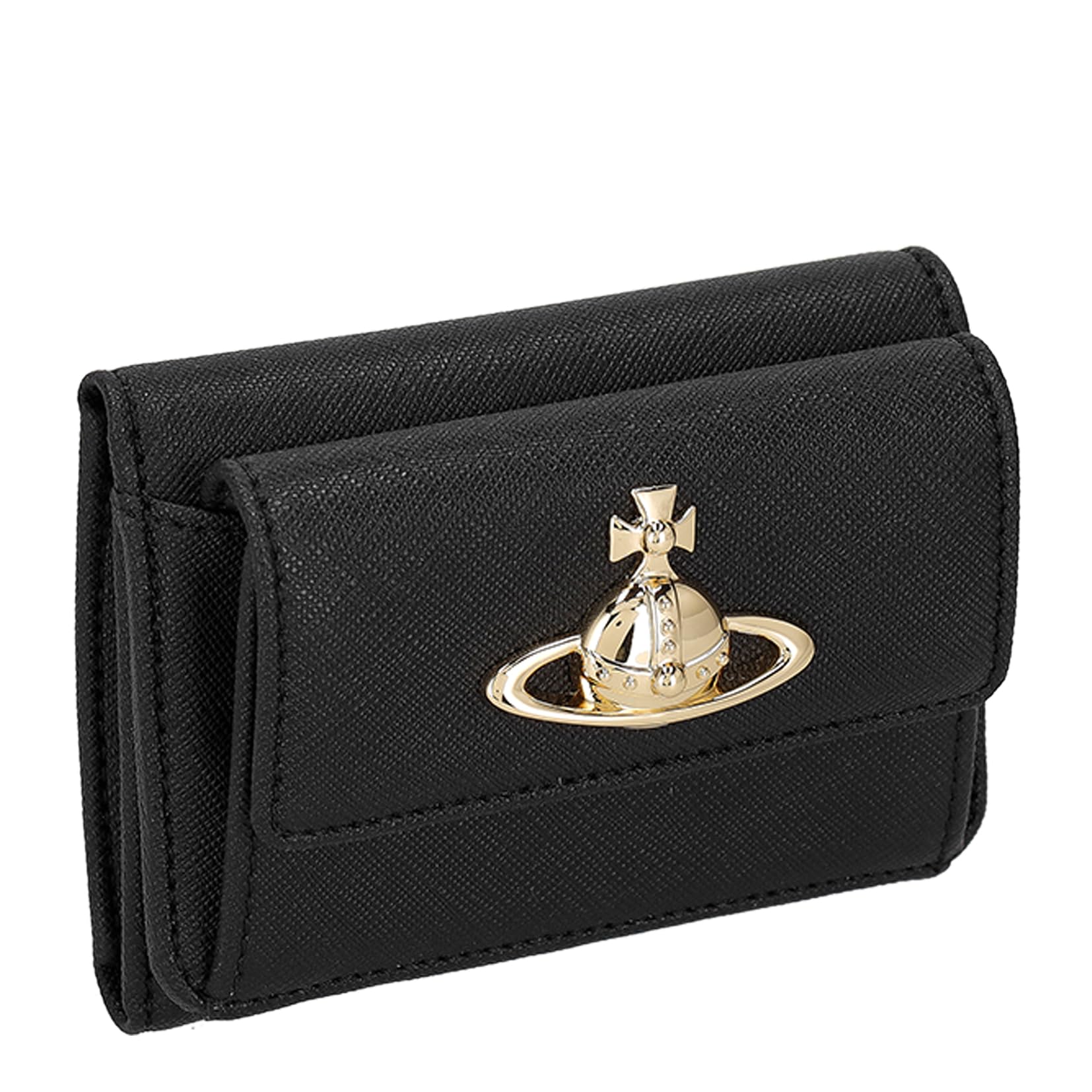 

Vivienne Westwood SAFFIANO PLAIN Tri-fold Wallet, 5115002TW-S0021, Black, Women s [Used]