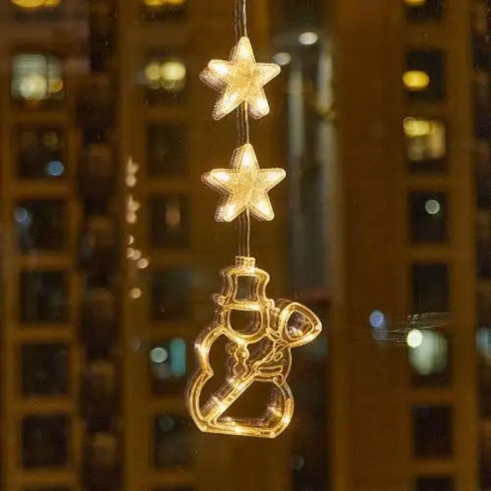Snow Stars Christmas Tree Pendants House Decorative Suction Cup Lamp Led Christmas Decor  Home