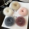 Korean Minimalist Mink Fur Loop Cute Internet Famous Plush Ball High-end Feel Hair Rope Headband Leather Band Hair Accessories for Women