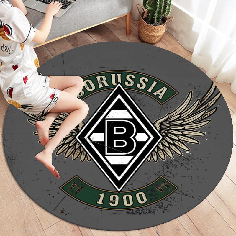 Borussia Mönchengladbach Round Area Rug,Carpet Rug for Living Room Bedroom Sofa Playroom Decor,Non-slip Floor Mat