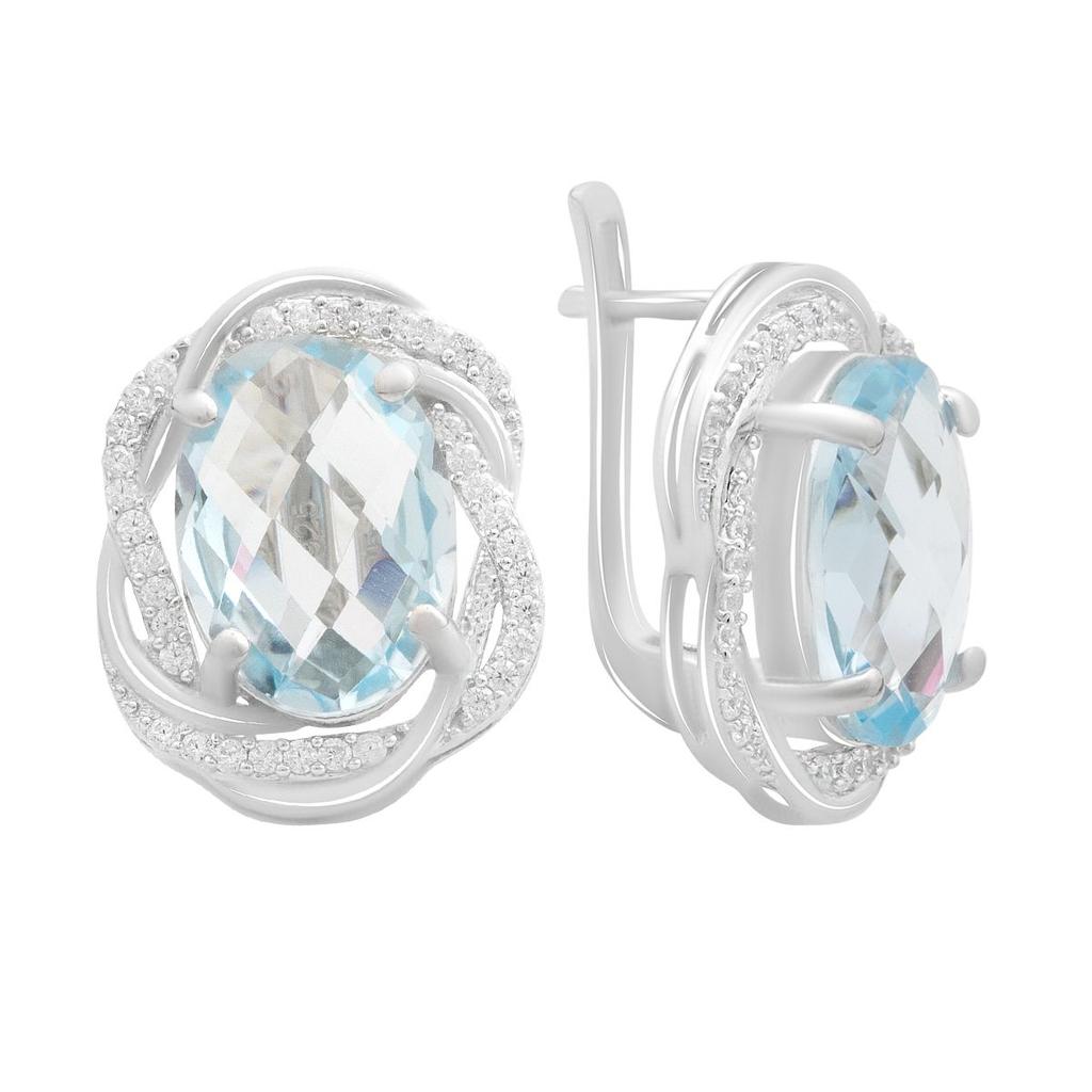 Серебряные серьги с натуральным топазом 13.403ct (2188209)