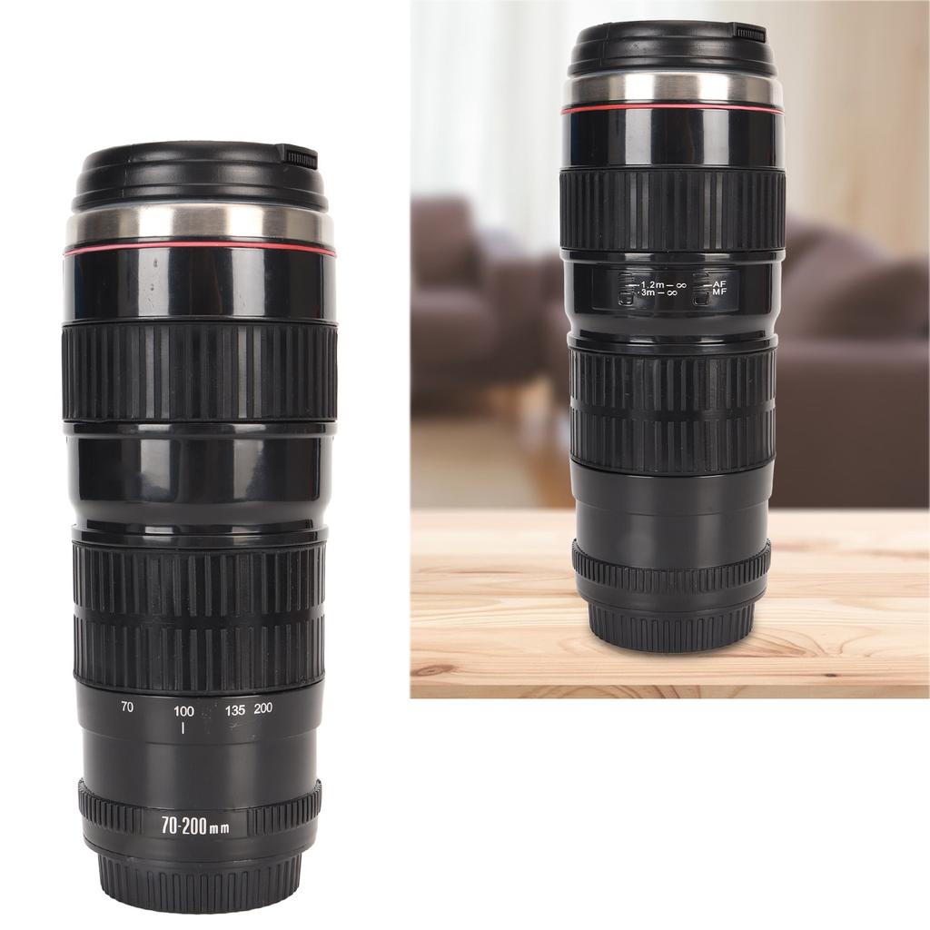 Camera Lens Coffee Mug Stainless Steel Coffee Mugs Sled Lids Photographer Camera Mug Travel Coffee Cup for Men Women