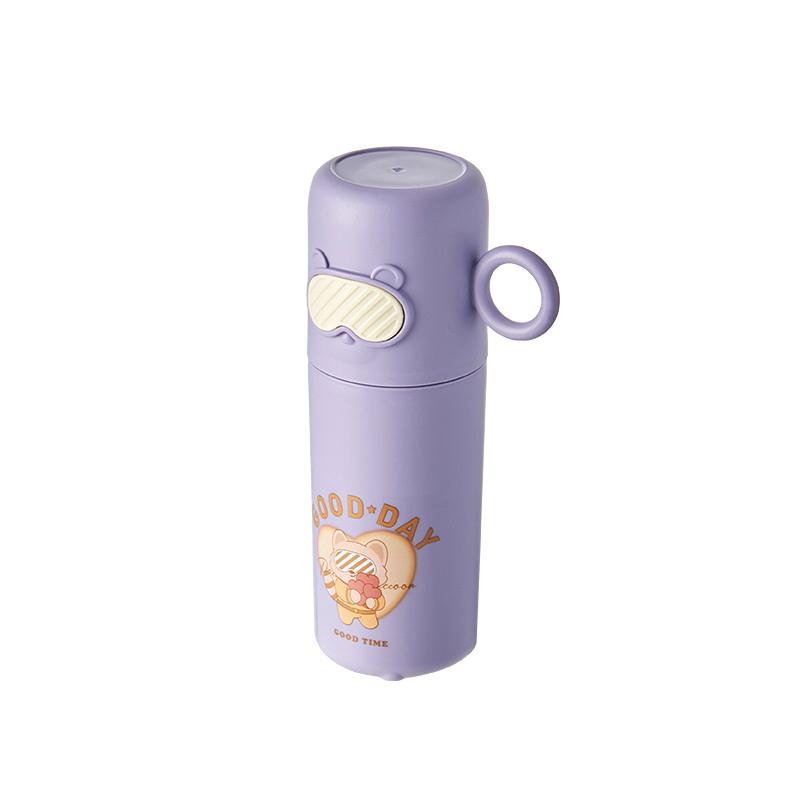 Creative Little Raccoon Wash Cup Home Travel Toothbrush Box Portable Cute Glasses Bear Toothbrush Box C