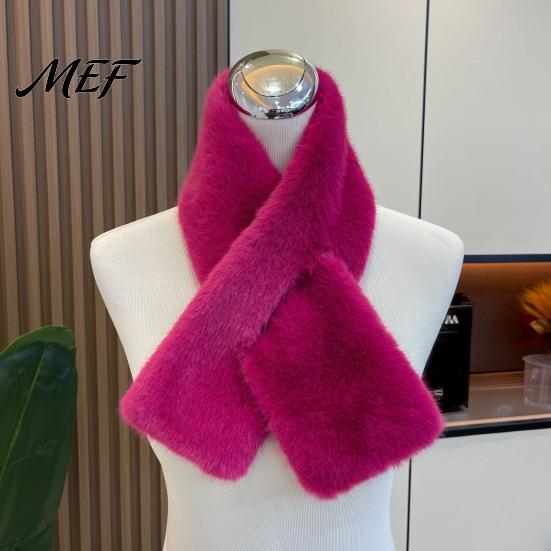 Skin Friendly Plush Neck Scarf Women Faux Fur Scarf, Winter Warmer for Cold Weather, Short Collar Scarves, Soft Imitation Mink & Not Bulky,