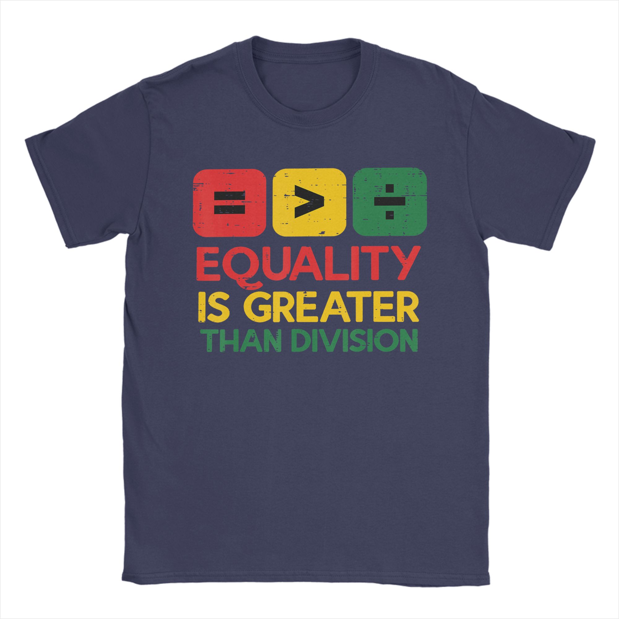 

Vintage T Shirt Summer Black History Equality Greater Than Division Novelty T Shirts Cotton Printed Short Sleeve Top Tees 4XL
