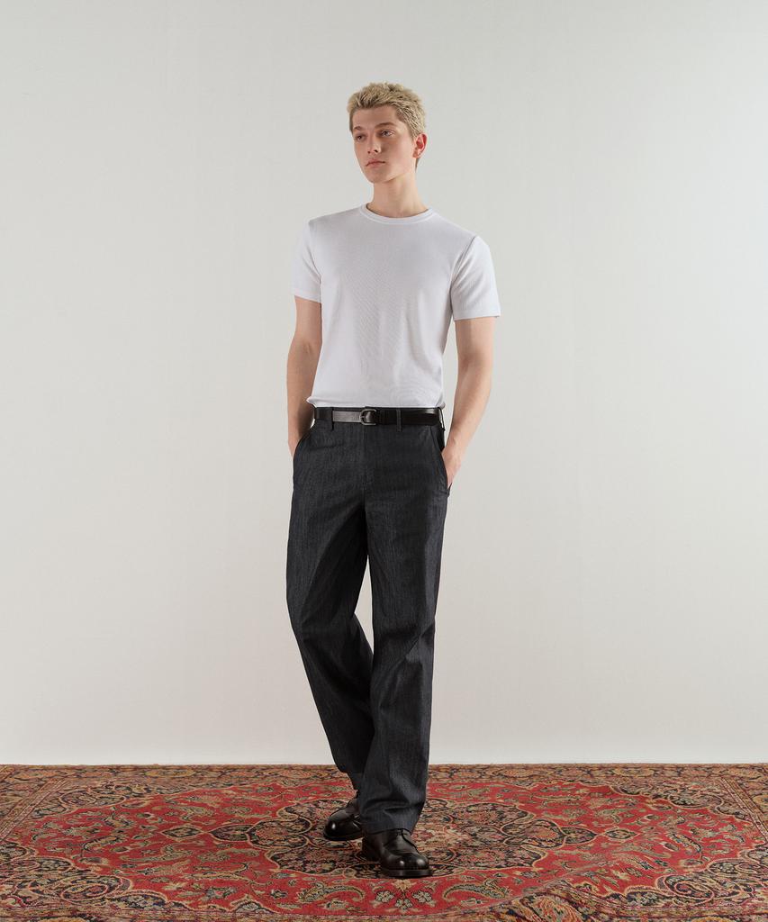 MUSINSA STANDARD Slub Denim-Like Officer Pants [Black]